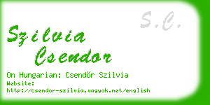 szilvia csendor business card